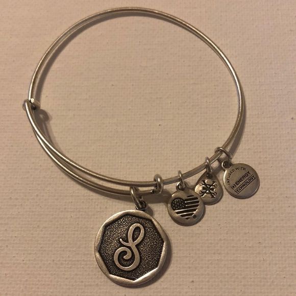 Alex and Ani "S" Initial Bangle - Picture 2 of 6